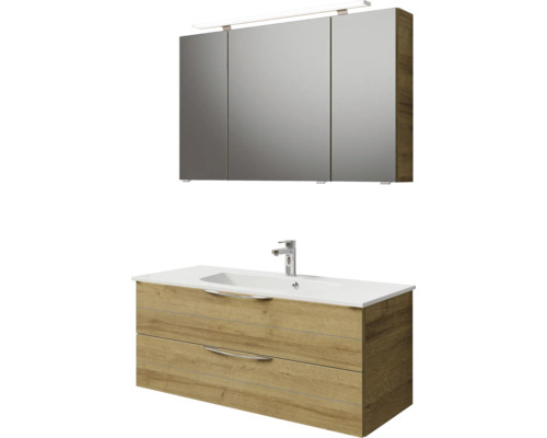 Waschtischkombination mit Spiegelschrank und Waschbecken