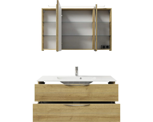 Waschtisch mit Unterschrank und Spiegelschrank für das Badezimmer