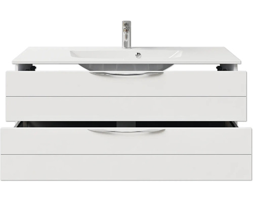 Waschbeckenunterschrank mit Waschbecken und zwei Schubladen