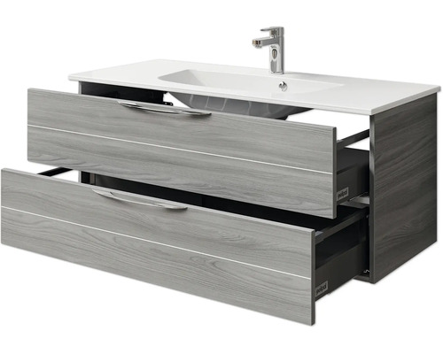 Waschtischunterschrank mit zwei Schubladen und Waschbecken