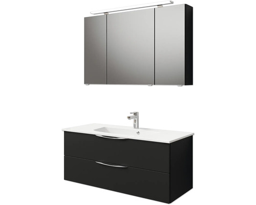 Badezimmermöbel-Set mit Spiegelschrank, Waschbecken und Unterschrank