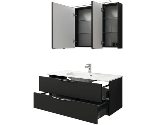 Waschtisch mit Waschbeckenunterschrank und Spiegelschrank für das Badezimmer
