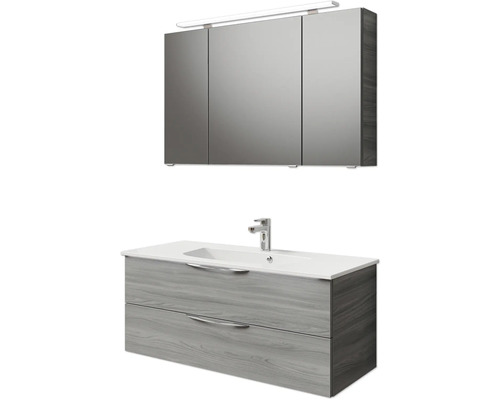Badezimmermöbel-Set mit Waschbeckenunterschrank, Waschbecken und Spiegelschrank