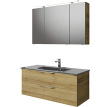 Badezimmermöbel-Set mit Spiegelschrank, Waschtisch und Waschbecken