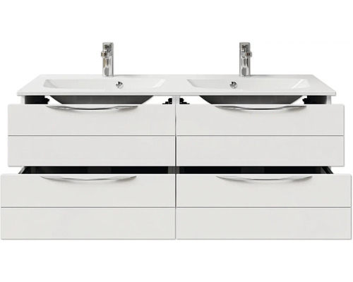 Waschtischunterschrank mit zwei Waschbecken und Schubladen