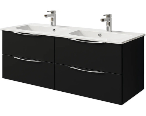 Waschtischunterschrank mit zwei Waschbecken und vier Schubladen