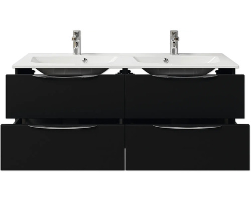 Waschtischunterschrank mit zwei Waschbecken und vier Schubladen