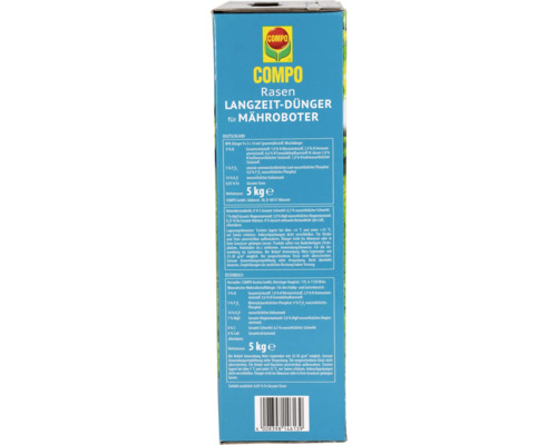 Compo Rasen Langzeit-Dünger für Mähroboter, 5 Kilogramm Packung