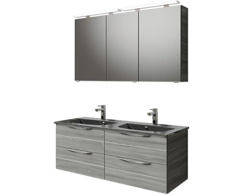 Badezimmermöbel-Set mit Spiegelschrank, Waschbecken und Unterschrank