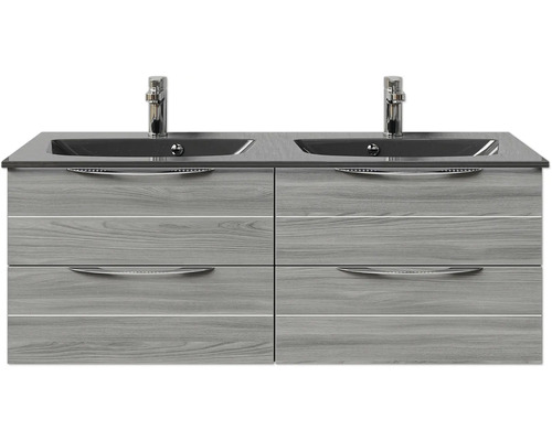 Doppelwaschtischunterschrank mit zwei Waschbecken und Schubladen