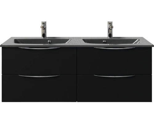 Waschtischunterschrank mit zwei Waschbecken und vier Schubladen