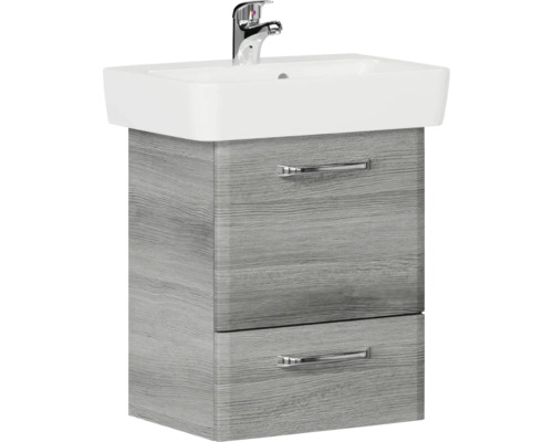 Waschbeckenunterschrank mit zwei Schubladen und Armatur