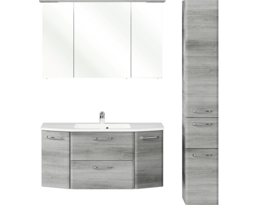 Badmöbelset mit Waschtisch, Spiegelschrank und Hochschrank