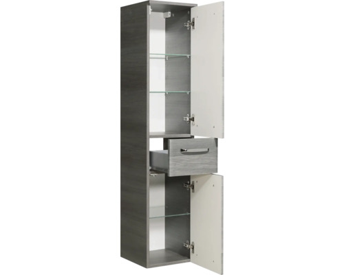 Hochschrank mit Schublade und offenen Türen