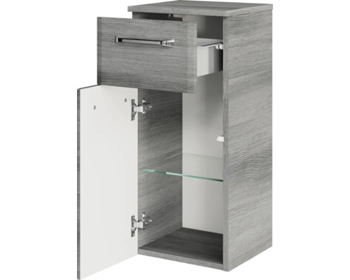 Badezimmerschrank mit Schublade, Tür und Glasboden