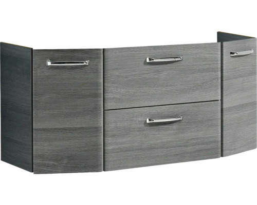 Waschbeckenunterschrank mit zwei Schubladen und Metallgriffen