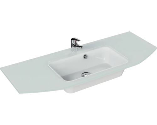 Waschtisch mit Armatur und Glasablage