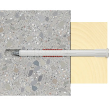 Universaldübel im Beton- und Holzuntergrund