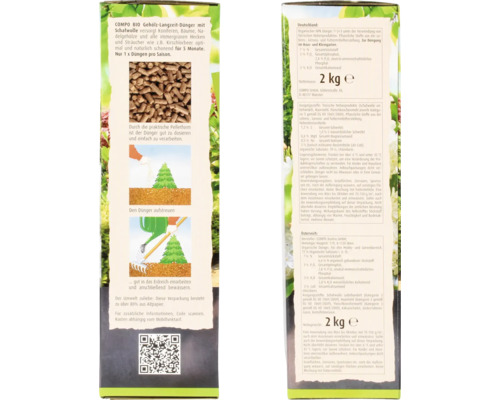 COMPO BIO Gehölz Langzeit Dünger mit Schafwolle, 2 Kilogramm