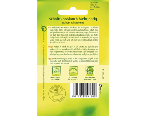 Samenpackung für mehrjährigen Schnittknoblauch