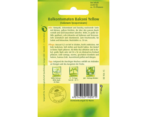 Samenpackung Balkontomaten Balconi Yellow