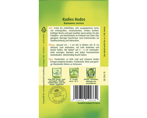 Radieschen Rodos Samenpackung
