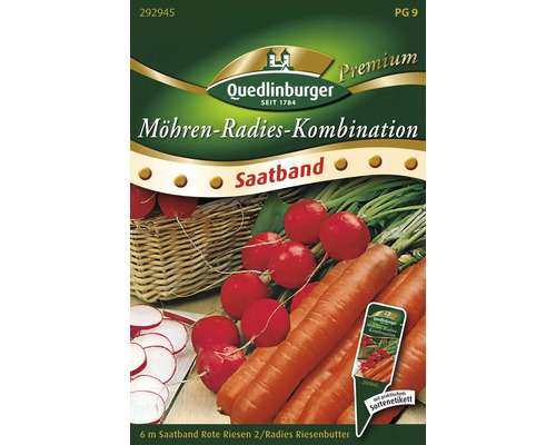 Möhre Radieschen-Kombination Quedlinburger Gemüsesamen Saatband