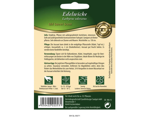 Samenpackung Edelwicke Old Sweet Scent