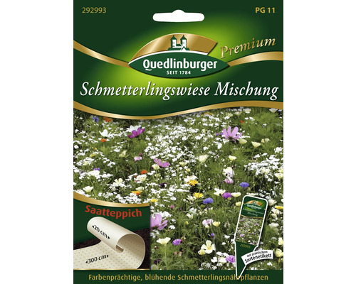 Schmetterlingswiese Quedlinburger Blumensamen Saatteppich 20x300 cm