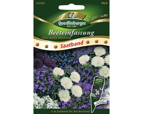 Beeteinfassung blau-weiße Mischung Quedlinburger Blumensamen Saatband