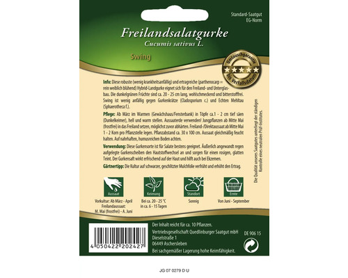 Samenpackung Freiland-Salatgurke Swing