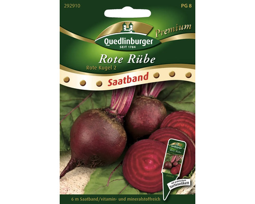 Rote Beete 'Rote Kugel 2' Quedlinburger Gemüsesamen Saatband