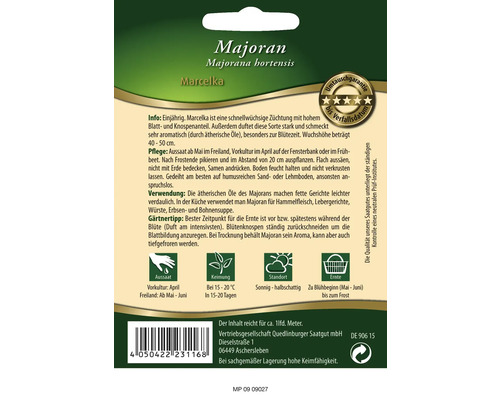 Majoran Samenpackung
