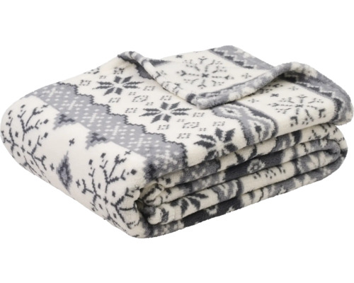 Gefaltete Fleecedecke mit Wintermuster