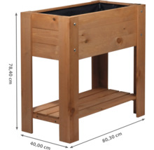 Hochbeet aus Holz mit Ablagefläche und Abmessungen