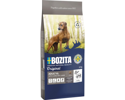 Hundefutter trocken BOZITA Original Adult XL 12 kg , Huhn, weizenfrei, mit getrockneten Heidel- und Preisbeeren, Hagebutte