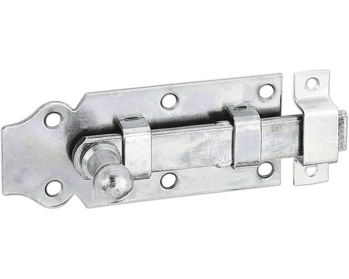 Türriegel mit Knopf und Schlaufe, 100 x 44 mm galv. verzinkt, dickschichtpassiviert Türriegel aus Metall