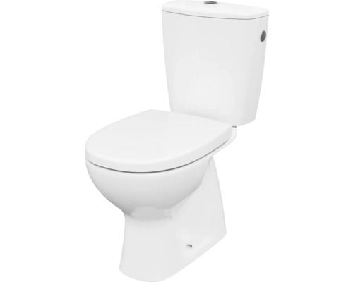 WC-Kombination Set form&style NIHOA Tiefspüler ohne Spülrand Abgang senkrechts weiß glänzend mit WC-Sitz