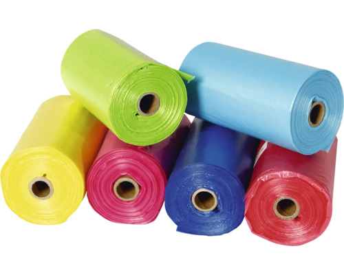 Mehrfarbige Hundekotbeutel auf Rollen