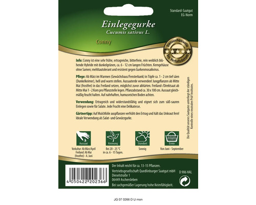Samenpackung Einlegegurke Conny