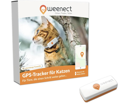 GPS Tracker weenect für Katzen 28 g, 6 x 2,4 x 1,5 cm,weiß