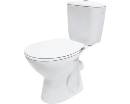WC-Kombination Set form&style NEGROS Tiefspüler mit Spülrand Abgang waagerecht weiß glänzend mit WC-Sitz