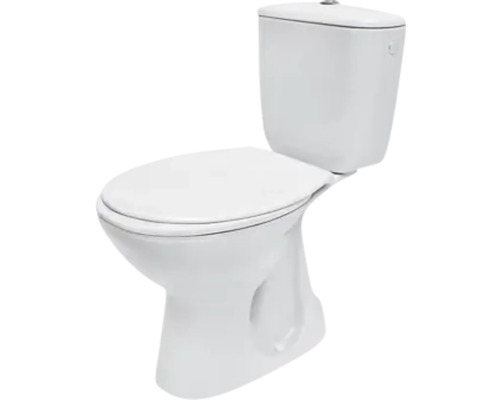 form&style WC-Kombination Set NEGOS Tiefspüler mit Spülrand Abgang senkrecht weiß glänzend mit WC-Sitz