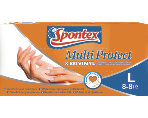 Spontex Einmalhandschuhe Multi Protect Weiß 100er Gr. 8-8,5 Spontex Multi Protect Einmalhandschuhe, 100 Stück, Größe L