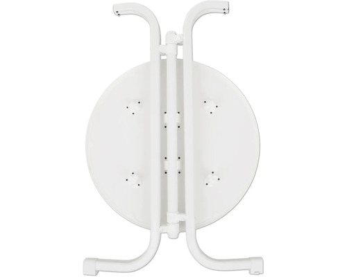 Zusammengeklappter runder Tisch mit Metallgestell