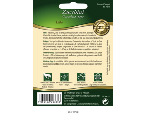 Zucchini Saatgut der Sorte Leila