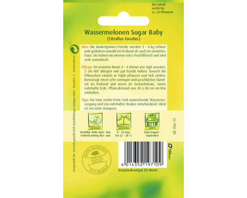 Wassermelonen Sugar Baby Samenpackung