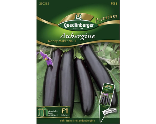 Freilandaubergine 'Money Maker 2' Quedlinburger Gemüsesamen Quedlinburger Aubergine Money Maker No. 2 Samenpackung