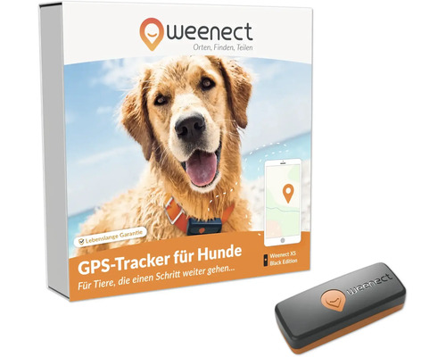 GPS Tracker weenect für Hunde 28 g, 6 x 2,4 x 1,5 cm, schwarz