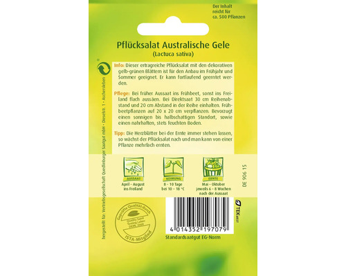 Samenpackung Pflücksalat Australische Gele